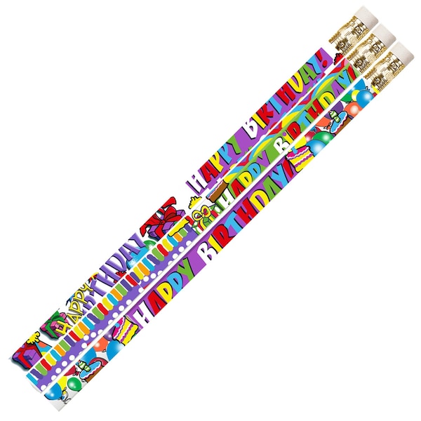 Musgrave Pencil Co Birthday Supreme Motivational Fun Pencils, PK144, 144PK 1355 - main